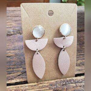 Boho Pink and Gold Dangle Earrings